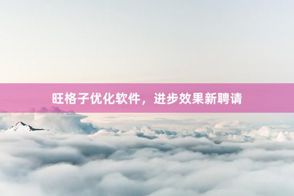 旺格子优化软件，进步效果新聘请