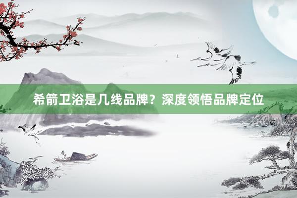 希箭卫浴是几线品牌？深度领悟品牌定位